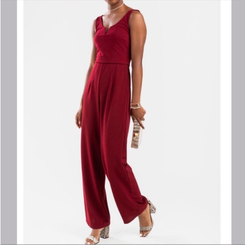 Francesca's Burgundy Jumpsuit